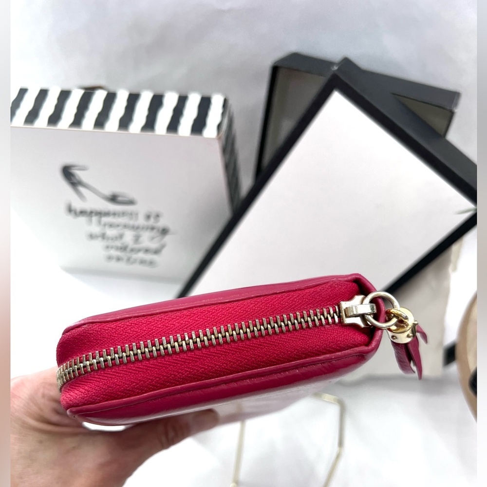 Gucci Pink Leather Soho Interlocking GG Logo Zip Around Wallet w/COA - Picture 9 of 17